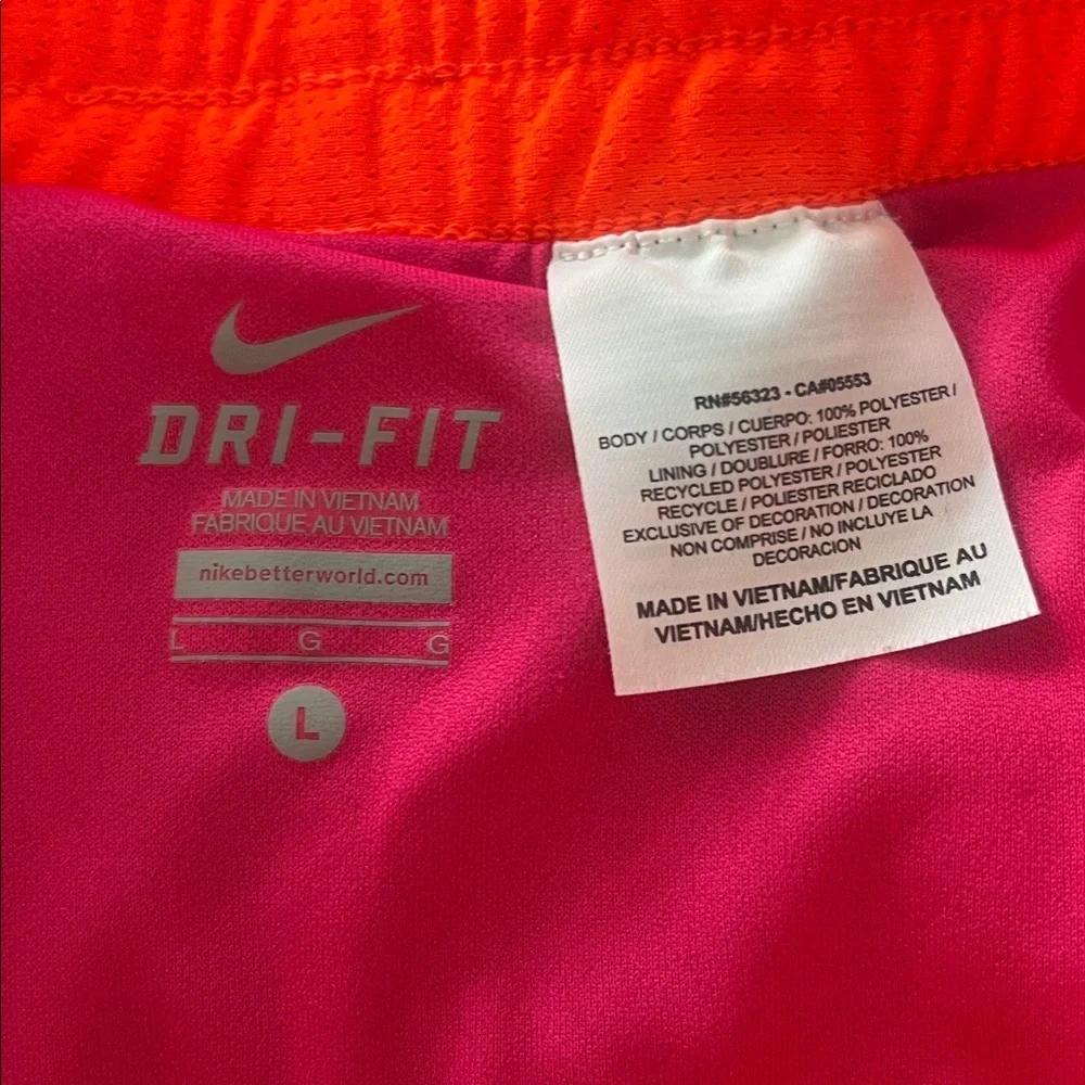 NIKE - DRY FIT  Women's Vibrant Pink and Orange Athletic Shorts